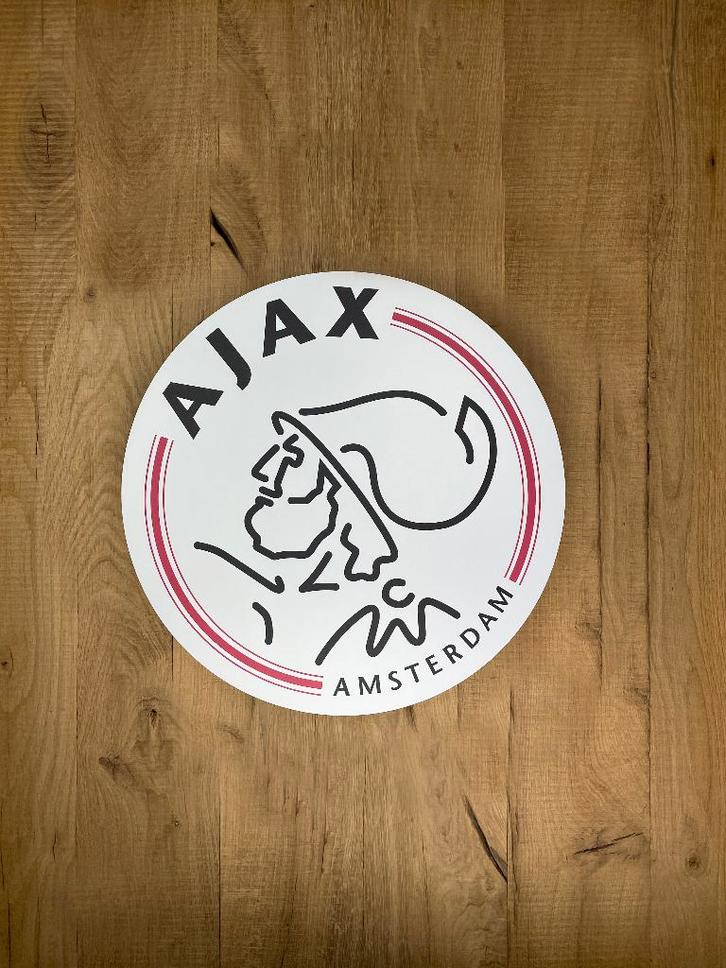 Reclamebord Ajax logo modern strak 40x40cm aluminium, Verzamelen, Merken en Reclamevoorwerpen, Nieuw, Reclamebord, Ophalen of Verzenden