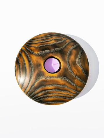 Houten kaarsenhouder, ufo, handgemaakt, gesigneerd beschikbaar voor biedingen