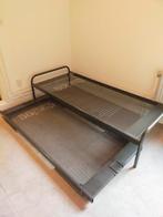 Auping Logeerbed / Onderschuifbed 80x190 + Matrassen, Huis en Inrichting, Ophalen, Gebruikt, Eenpersoons, Bruin