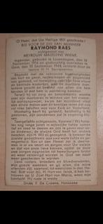 Bidprentje Raymond Raes, 2e wereldoorlog België, Verzamelen, Bidprentjes en Rouwkaarten, Ophalen of Verzenden