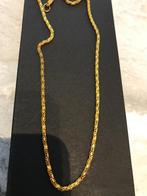 Ketting goud verguld 50 CM draai schakel ongedragen -NIEUW-, Sieraden, Tassen en Uiterlijk, Kettingen, Nieuw, Goud, Overige materialen