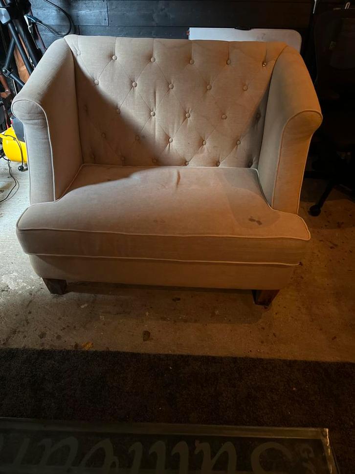 Comfortabele fauteuil Riviera Maison, Huis en Inrichting, Banken | Sofa's en Chaises Longues, Gebruikt, Tweepersoons, Minder dan 150 cm