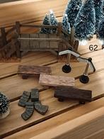 Kerstdorp figurensetje bankje, houten brug enz., Diversen, Kerst, Ophalen of Verzenden, Gebruikt