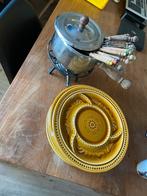 Echte jaren 70 fondueset, Ophalen, Gebruikt, Brander, Fondueset