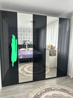 IKEA KLEDING KAST MET GLAZEN DEUREN SPIEGELS 5 deurs zwart, Ophalen of Verzenden, Zo goed als nieuw, 50 tot 75 cm, 150 tot 200 cm