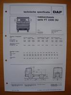 DAF FT 2200 DU Technische Specificatie folder 1977 - 4x2, Ophalen, Zo goed als nieuw, Overige merken, DAF