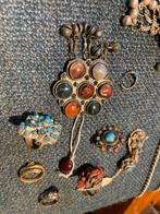 Vintage Indiaase Sieraden Collectie ~1920, Ophalen of Verzenden, Gebruikt, Zilver, Met edelsteen