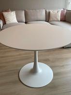 Ronde witte eettafel, Ophalen, Gebruikt, 50 tot 100 cm, 100 tot 150 cm