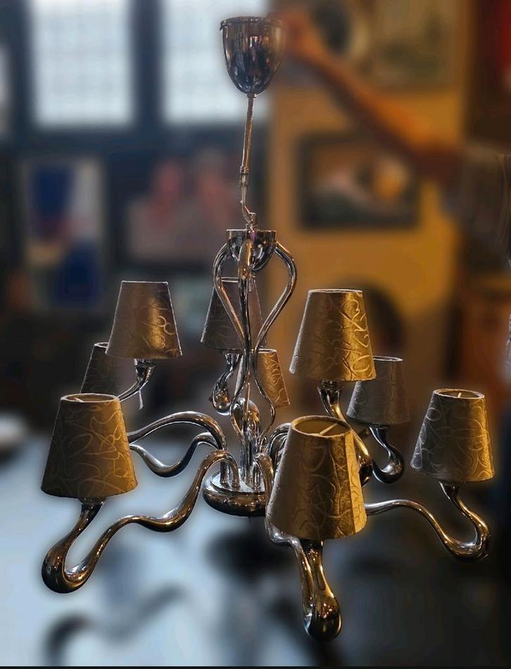 Stijlvolle Kroonluchter van Zijlstra b.v., Huis en Inrichting, Lampen | Kroonluchters, Gebruikt, Metaal, Stof, Ophalen