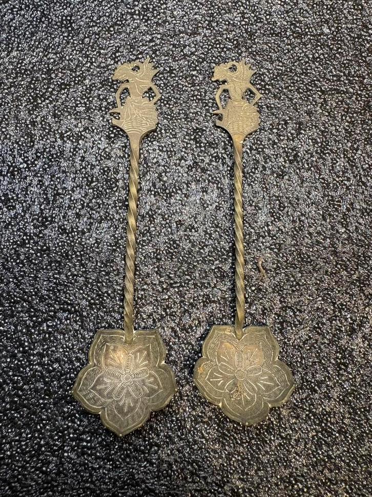 Set van 2 antieke zilveren lepeltjes (800) – Aziatisch/Java, Antiek en Kunst, Antiek | Bestek, Verzenden
