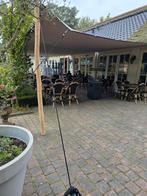 Te koop: Stretchtent doek 10,5x12 meter, chino/zand, Tuin en Terras, Ophalen, Zo goed als nieuw, Minder dan 5 meter