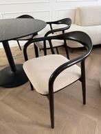 Eetkamerstoelen visby zwart beige 5 stuks, Gebruikt, Zwart, Ophalen of Verzenden, Vijf, Zes of meer stoelen