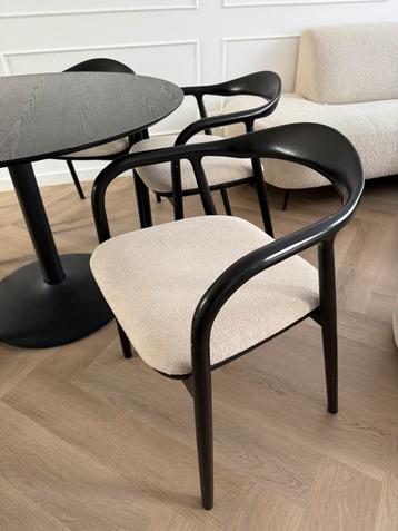 Eetkamerstoelen visby zwart beige 5 stuks beschikbaar voor biedingen