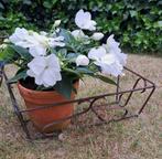 3 brocante planten rek balkon metaal rechthoek, Ophalen of Verzenden, Gebruikt