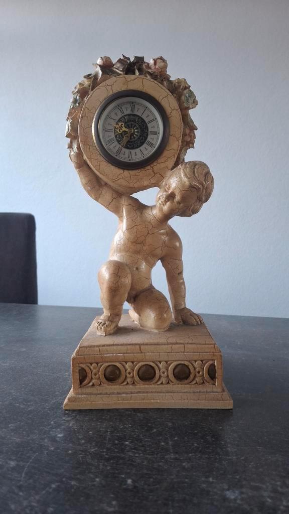 Antieke vintage marmer klok Jura of italiaans bassano, Antiek en Kunst, Antiek | Klokken, Ophalen of Verzenden