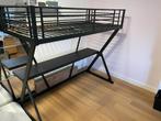 Zwarte hoogslaper met bureau, type Mike van Woonexpress, Huis en Inrichting, Ophalen, Eenpersoons, Zo goed als nieuw, 200 cm