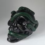 Handgemaakt Epoxy Beeldje - Doodskop met Slang, Ophalen of Verzenden