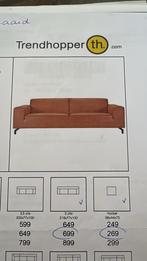 Mooie cognac Trendhopper bank - 3 zits, Ophalen, Driepersoons, 75 tot 100 cm, Zo goed als nieuw