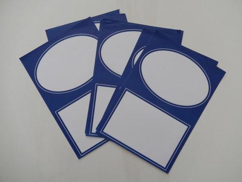 12 blauw passepartout ovaal rechthoek papier sjabloon 15x21, Hobby en Vrije tijd, Kaarten | Zelf maken, Nieuw, Blanco kaart of Basiskaart