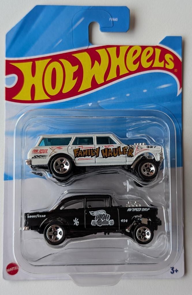 Hot Wheels 2-Pack Nova Wagon Gasser & Chevy Bel Air Gasser, Kinderen en Baby's, Speelgoed | Speelgoedvoertuigen, Nieuw, Ophalen of Verzenden
