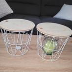 Set van 2 kleine bijzettafeltjes, Huis en Inrichting, Tafels | Bijzettafels, Minder dan 45 cm, Minder dan 55 cm, Gebruikt, Rond
