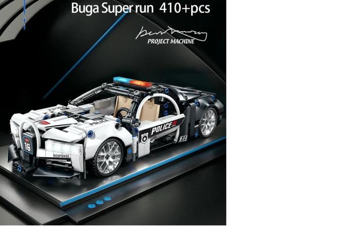 Politie raceauto- lego compatibel bouwset – 410 stuks, Kinderen en Baby's, Speelgoed | Duplo en Lego, Nieuw, Ophalen of Verzenden
