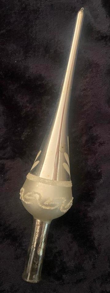 Oud vintage glazen kerstboom versieren decoratie zilver piek beschikbaar voor biedingen