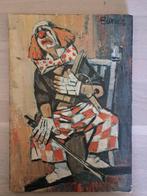 schilderijtje van trieste clown, Huis en Inrichting, Minder dan 50 cm, Ophalen of Verzenden, Zo goed als nieuw, Schilderij