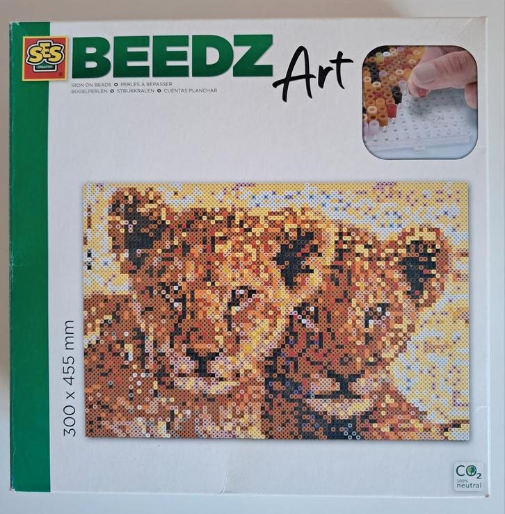 SES Beedz Art - Leeuwen welpen strijkkralen, Hobby en Vrije tijd, Knutselen, Zo goed als nieuw, Knutselwerk, Ophalen of Verzenden