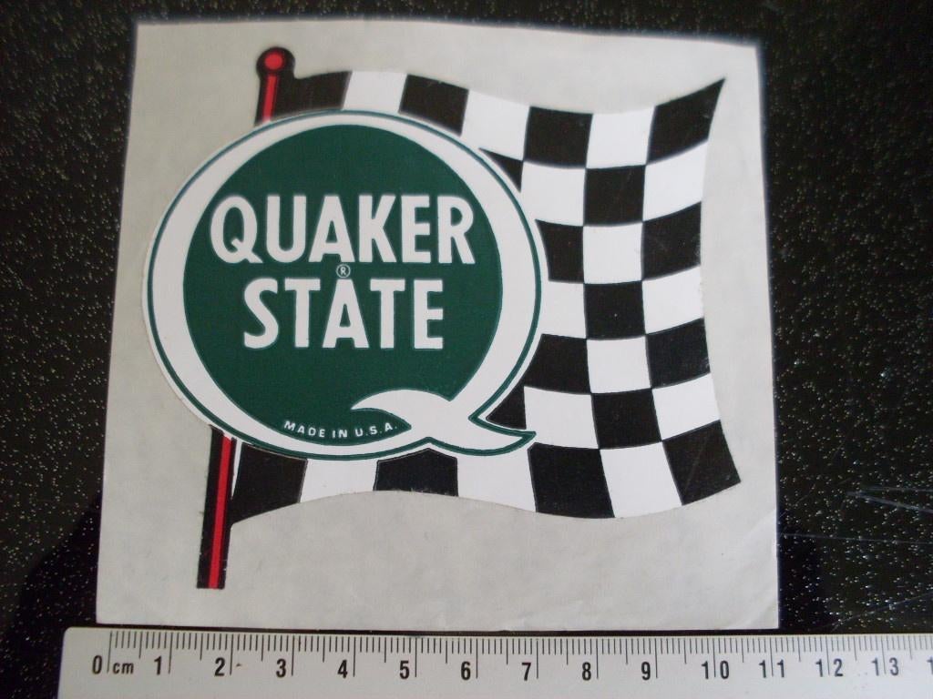sticker quaker state made in usa logo vlag oil olie, Verzamelen, Verzenden, Zo goed als nieuw, Merk