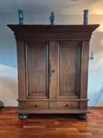 Massief eiken servies- of linnenkast, Antiek en Kunst, Ophalen