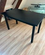 Zwarte eettafel, Huis en Inrichting, Tafels | Eettafels, Ophalen, Gebruikt, 100 tot 150 cm, 50 tot 100 cm