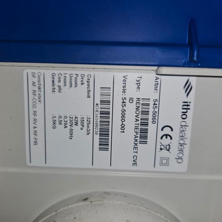 Ventilatiemotor Itho Daalderop - HE/HP/SE/SP, Doe-het-zelf en Verbouw, Ventilatie en Afzuiging, Ophalen