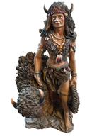 Indianenbeeld met Bizon - Hars - 43cm, Ophalen of Verzenden, Nieuw