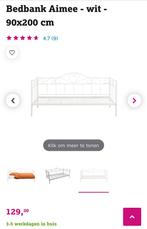 Bed / bedbank, 90 cm, Eenpersoons, Metaal, Wit