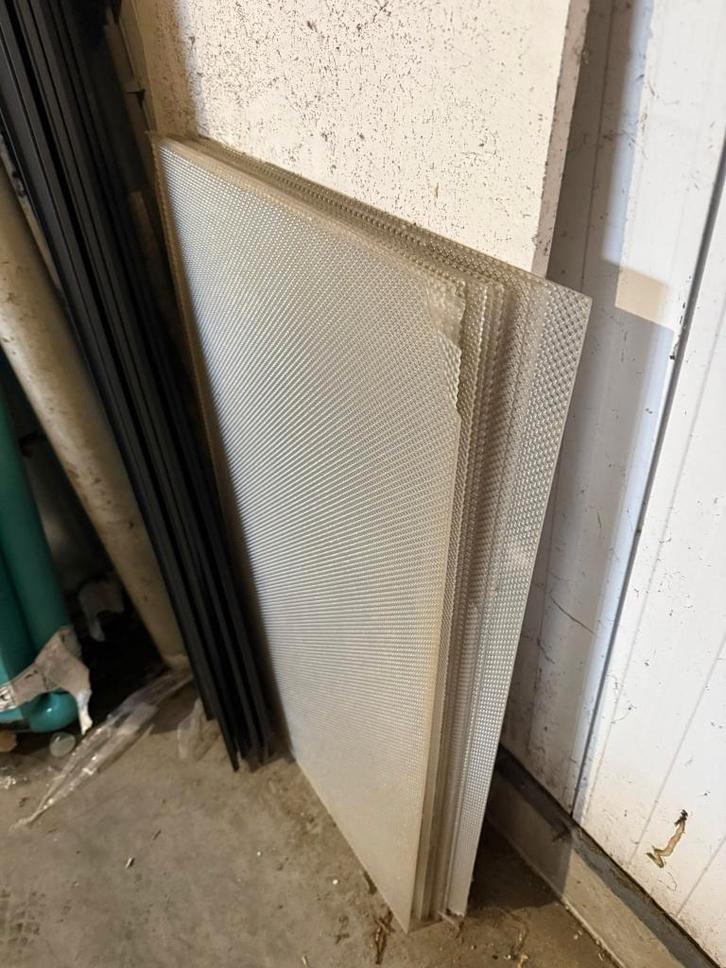 Panelen, kunststof, glas, geribbeld,  13 stuks €50,-, Verzamelen, Merken en Reclamevoorwerpen, Gebruikt, Overige typen, Ophalen