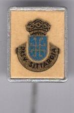 Sittardia papier op alu voetbalclub speldje ( Y_044 ), Verzenden, Zo goed als nieuw, Sport, Speldje of Pin