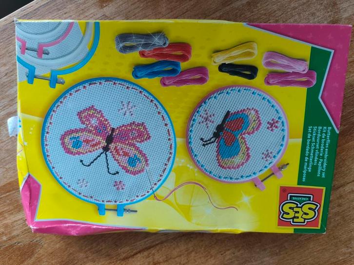 SES Borduurset - Vlinders, Hobby en Vrije tijd, Borduren en Borduurmachines, Nieuw, Borduurpakket, Handborduren, Ophalen of Verzenden