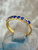 14k Gouden Ring Saffier, Nieuw, Ophalen of Verzenden, 17 tot 18, Met edelsteen