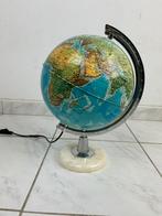 Vintage jaren 80 wereldbol globe onyx voet, Ophalen of Verzenden, Verlicht, Zo goed als nieuw