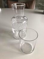 Antiek waterkaraf met glas, Ophalen of Verzenden