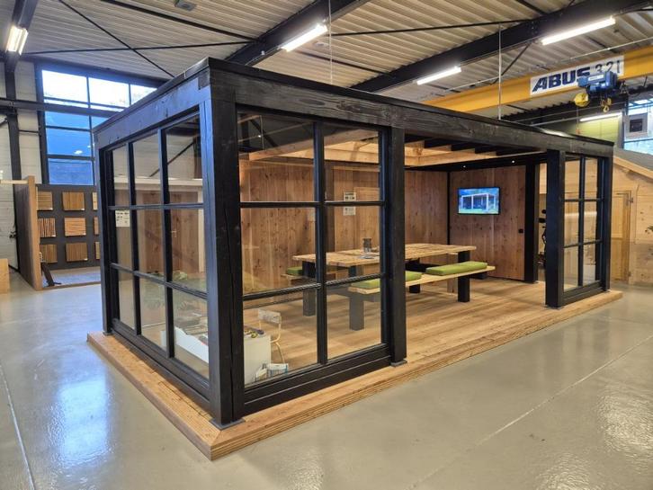 Overkapping met lichtstraat en glazen wanden 750 x 350 cm, Tuin en Terras, Overkappingen, Nieuw, Veranda, Ophalen