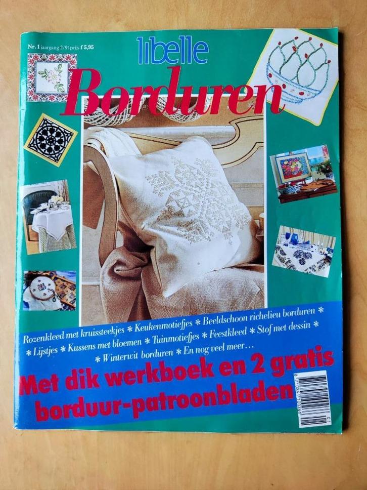 Borduren Libelle Nr:1 Jaargang 2  1991, Hobby en Vrije tijd, Borduren en Borduurmachines, Zo goed als nieuw, Patroon, Handborduren