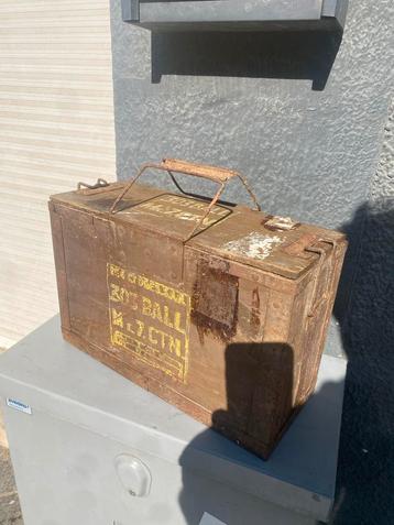 Vintage .30 Cal Munitiekist - Militaria Verzamelobject beschikbaar voor biedingen