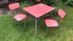 Retro keuken tafeltje plus twee stoeltjes, Ophalen of Verzenden, Gebruikt