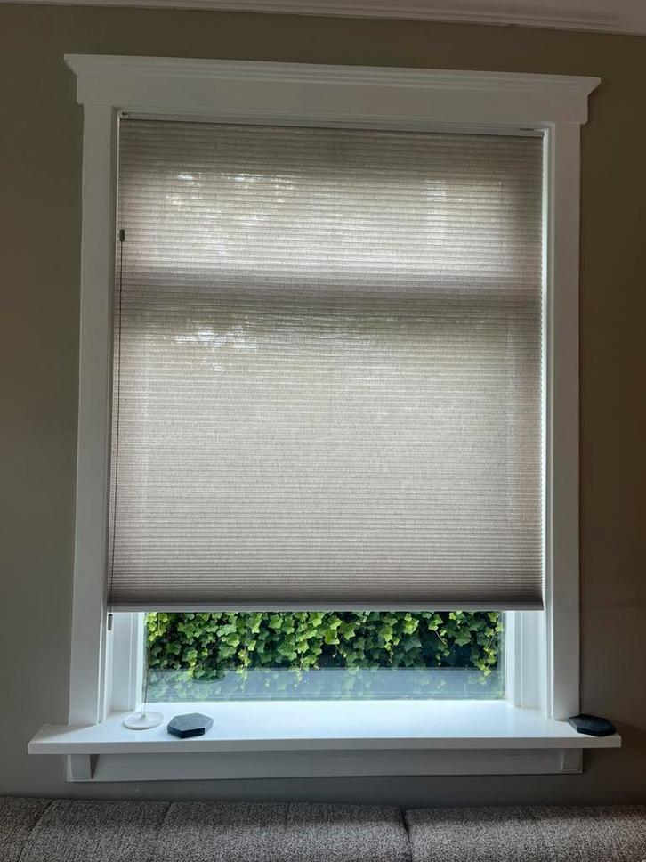 Dubbel top down plisse - olivia beige, Huis en Inrichting, Stoffering | Gordijnen en Lamellen, Nieuw, 100 tot 150 cm, Wit, Beige