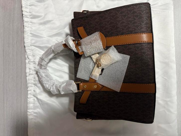 Michael Kors Nouveau Hamilton Small Handtas, Sieraden, Tassen en Uiterlijk, Tassen | Damestassen, Nieuw, Handtas, Bruin, Ophalen of Verzenden