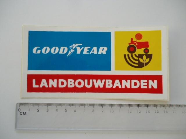 sticker oud Goodyear LANDBOUW Agrarisch agri traktor tractor, Verzamelen, Stickers, Zo goed als nieuw, Bedrijf of Vereniging, Verzenden