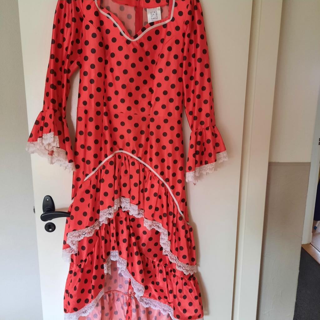 Flamenco jurk met stippen - Maat M, Kleding | Dames, Carnaval, Ophalen of Verzenden, Kleding, Maat 36 (S)
