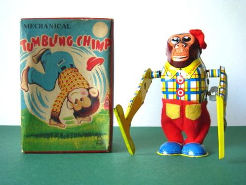 TPS chimpansee circus aap blik speelgoed Japan 1960, Antiek en Kunst, Antiek | Speelgoed, Ophalen of Verzenden